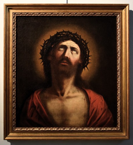 Antiquités - « Ecce Homo » - école italienne du 17e siècle, entourage de Guido Reni